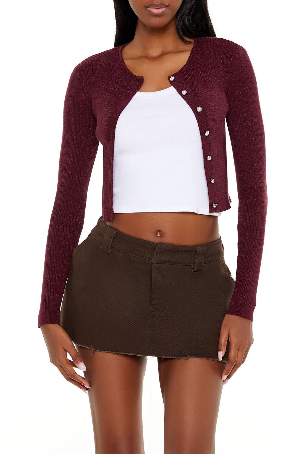 Faux Pearl Glitter Cardigan Sweater | Forever 21 Womens