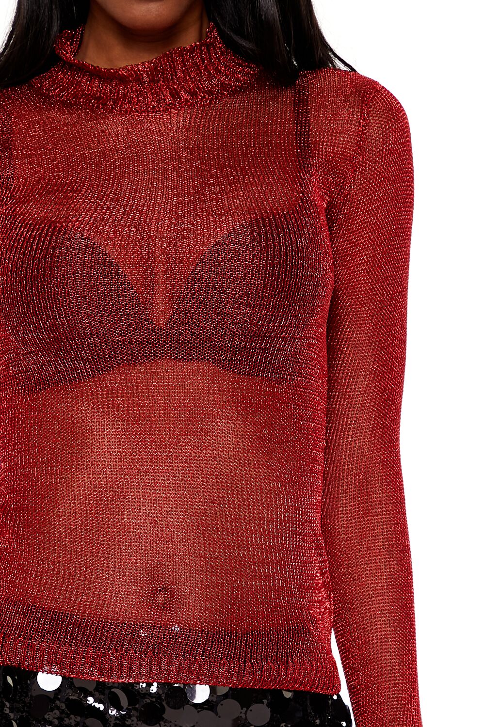 Sheer Glitter Turtleneck Sweater | Forever 21 Womens