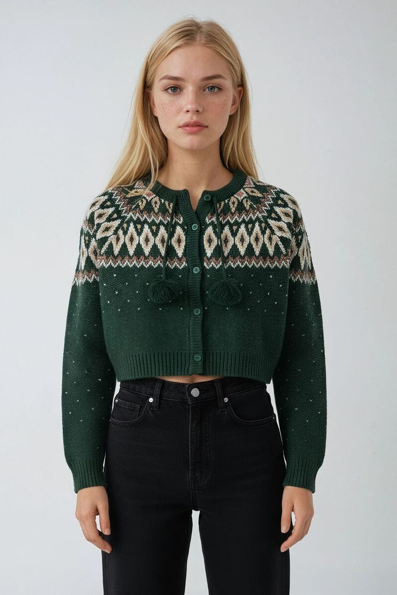 Fair Isle Pom-Pom Tie Cardigan | Forever 21 Womens