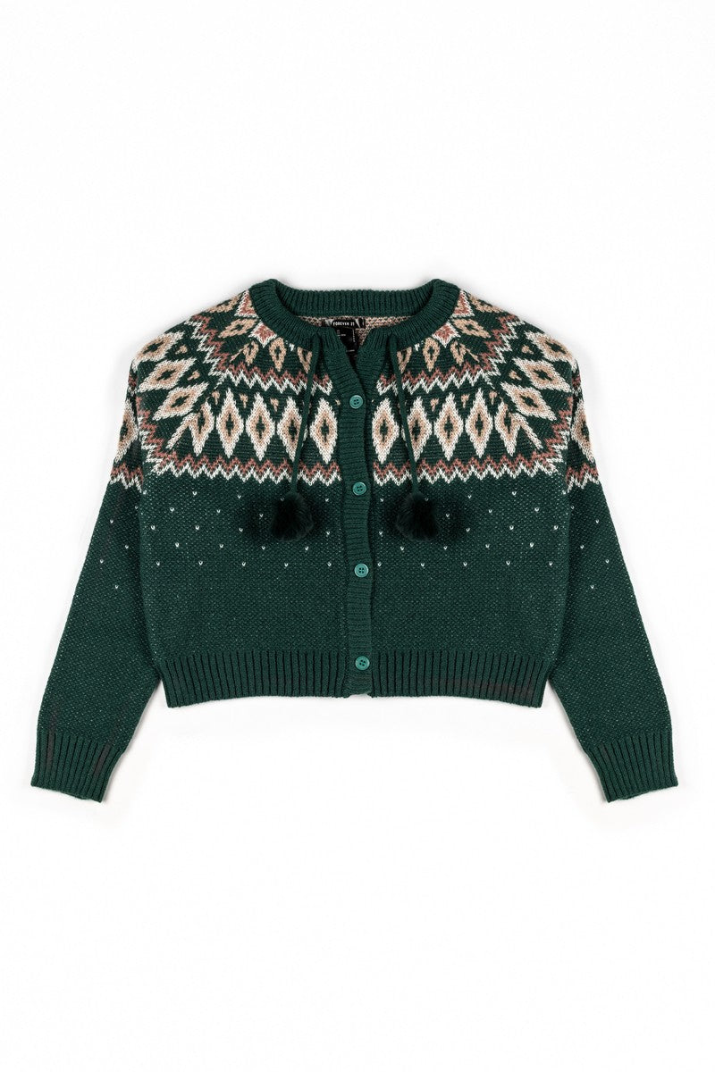 Fair Isle Pom-Pom Tie Cardigan | Forever 21 Womens