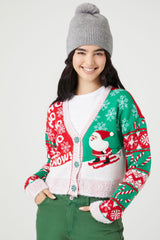 Skiing Santa Cardigan Sweater | Forever 21 Womens