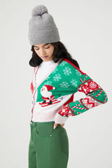 Skiing Santa Cardigan Sweater | Forever 21 Womens
