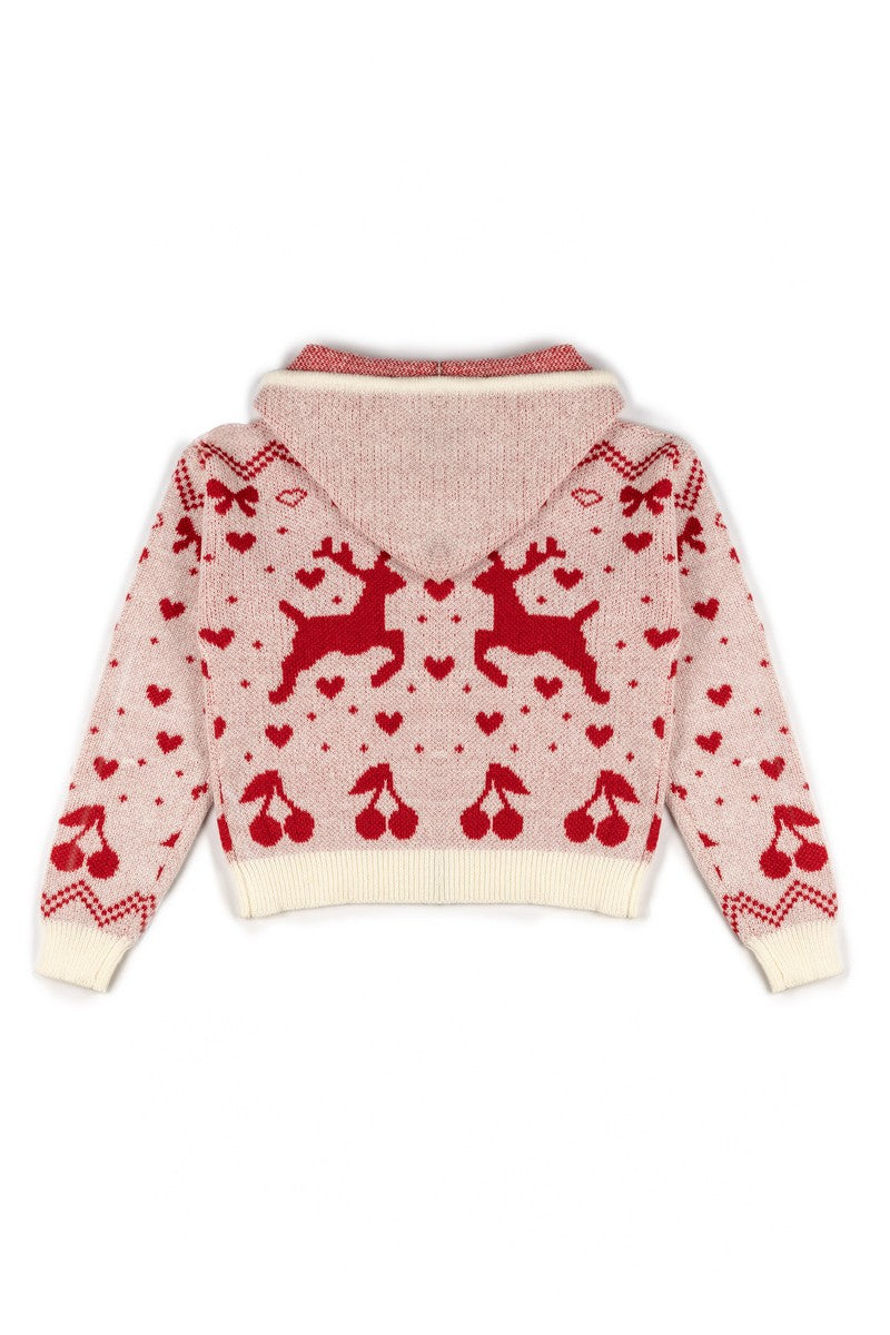 Reindeer Zip-Up Hoodie Sweater | Forever 21 Womens