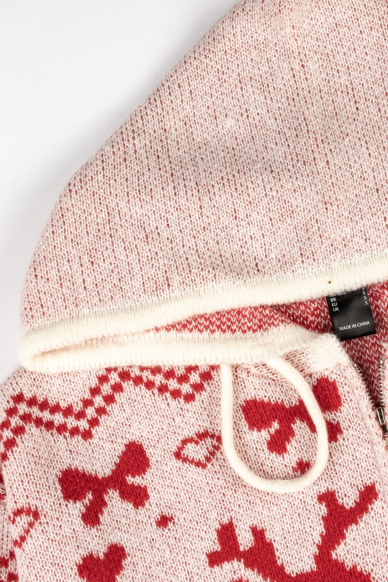 Reindeer Zip-Up Hoodie Sweater | Forever 21 Womens