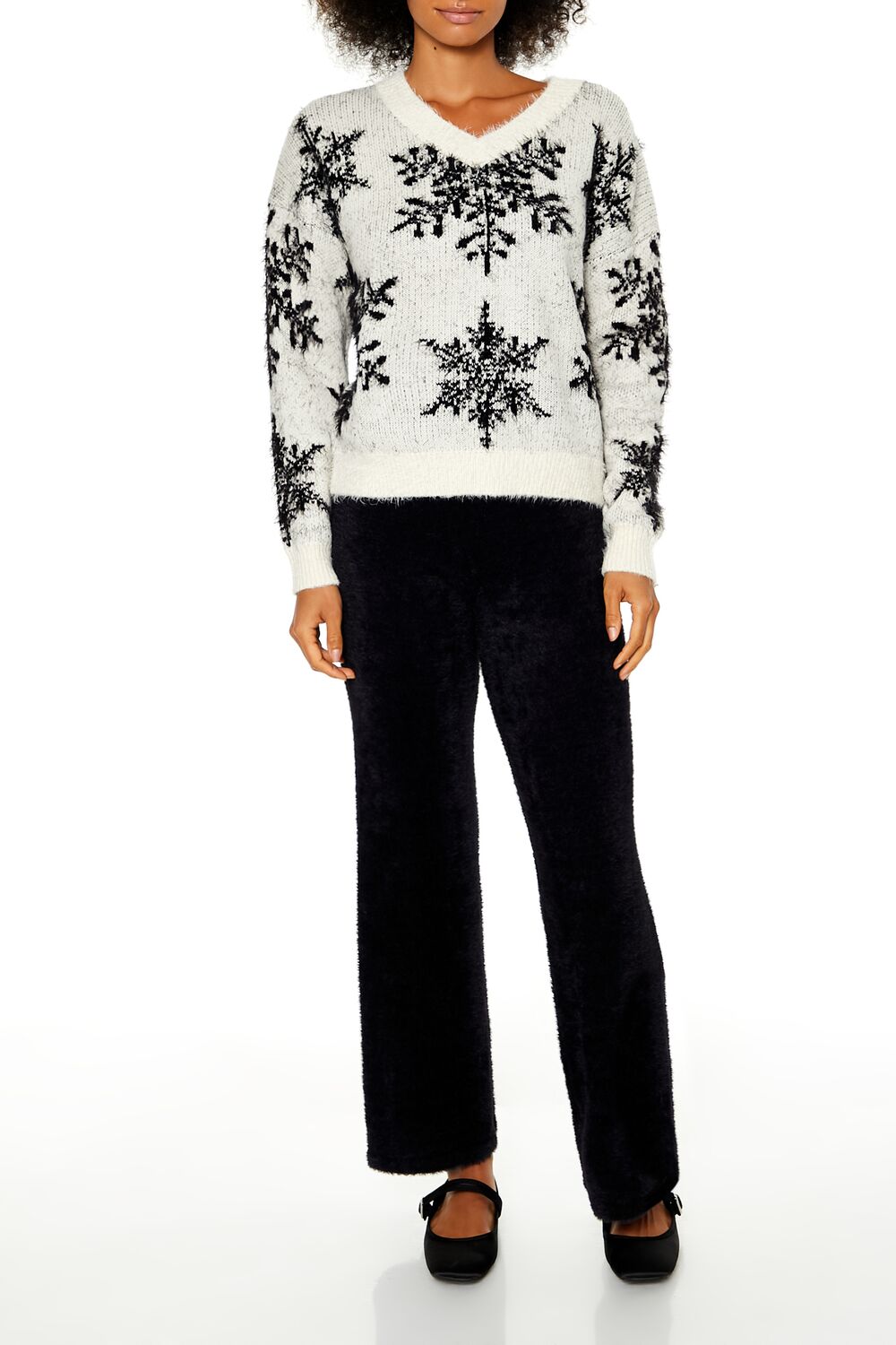 Fuzzy Knit Snowflake Sweater | Forever 21 Womens