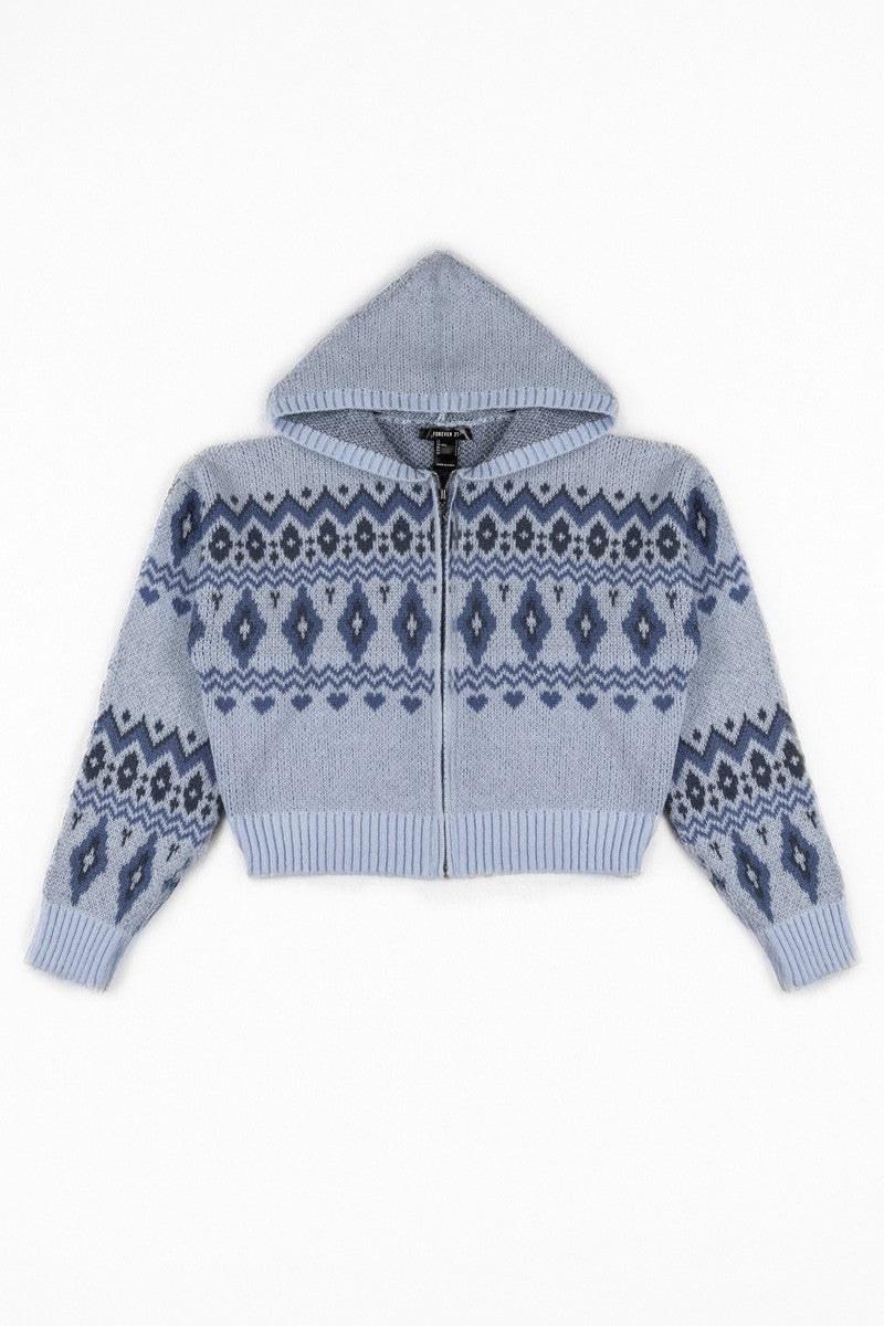 Fair Isle Zip-Up Hoodie Sweater | Forever 21 Womens