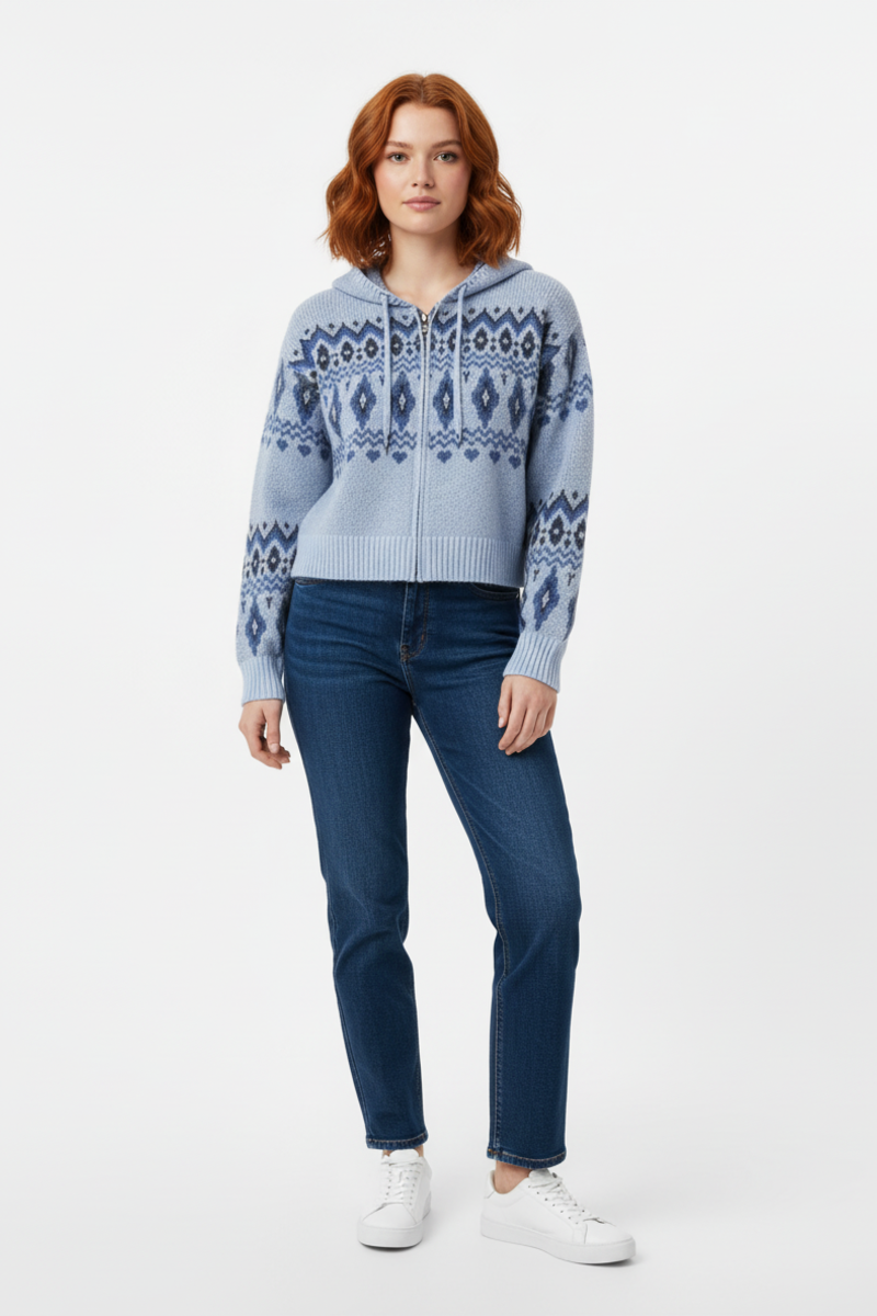 Fair Isle Zip-Up Hoodie Sweater | Forever 21 Womens