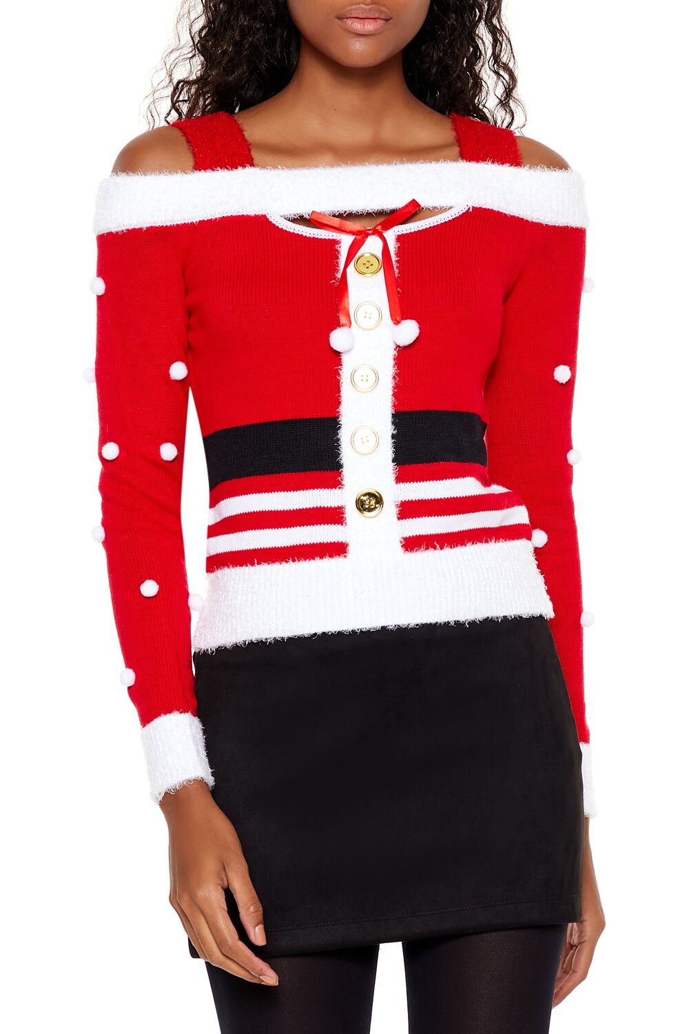 Santa Open-Shoulder Sweater | Forever 21 Womens