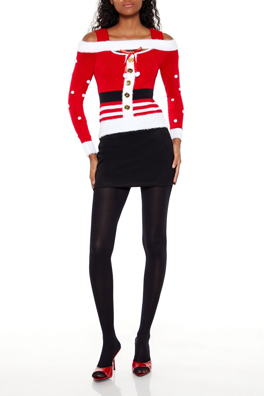 Santa Open-Shoulder Sweater | Forever 21 Womens
