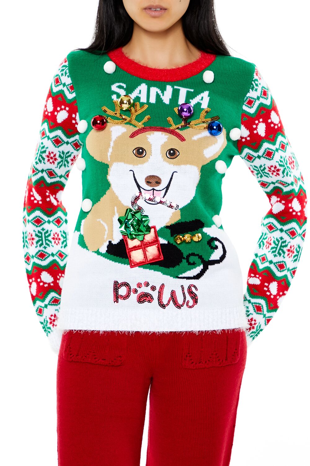 Santa Paws Fair Isle Sweater | Forever 21 Womens