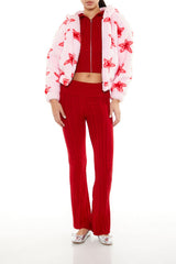 Faux Shearling Star Print Hoodie | Forever 21 Womens