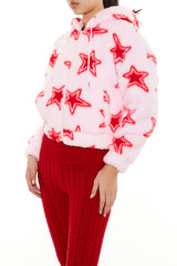 Faux Shearling Star Print Hoodie | Forever 21 Womens