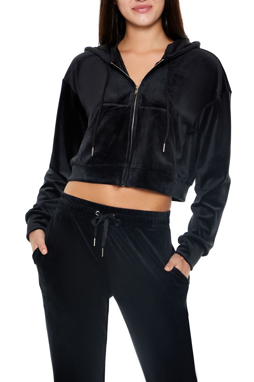 Velour Zip-Up Hoodie | Forever 21 Womens