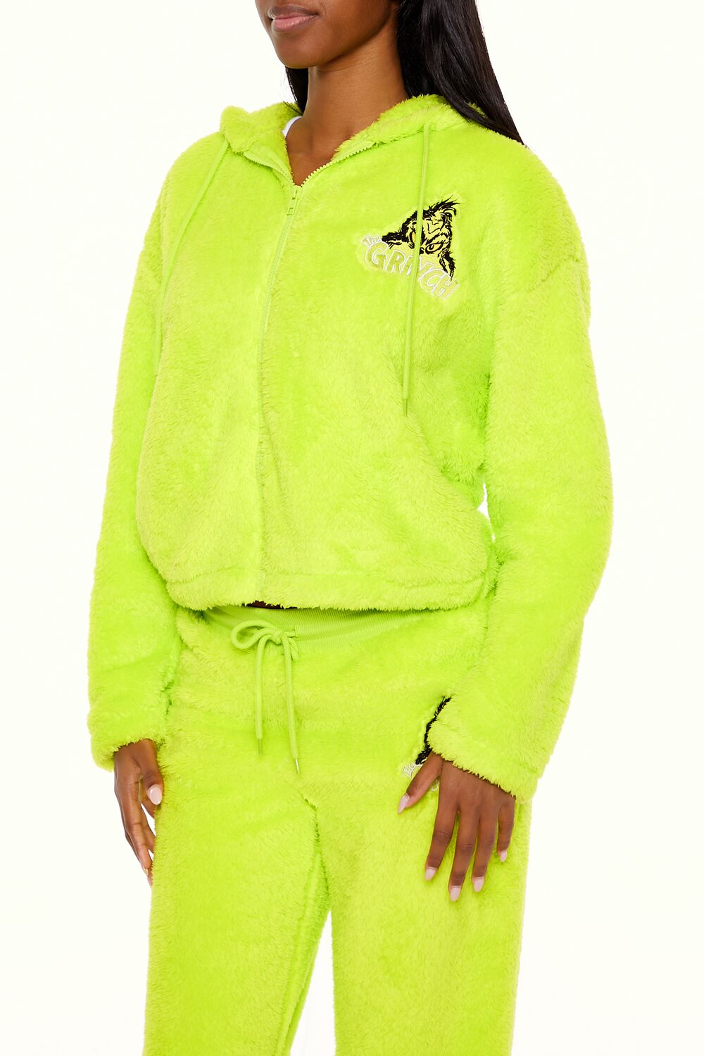 The Grinch Embroidered Zip-Up Hoodie | Forever 21 Womens