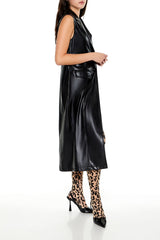Notched Faux Leather Longline Vest | Forever 21 Womens