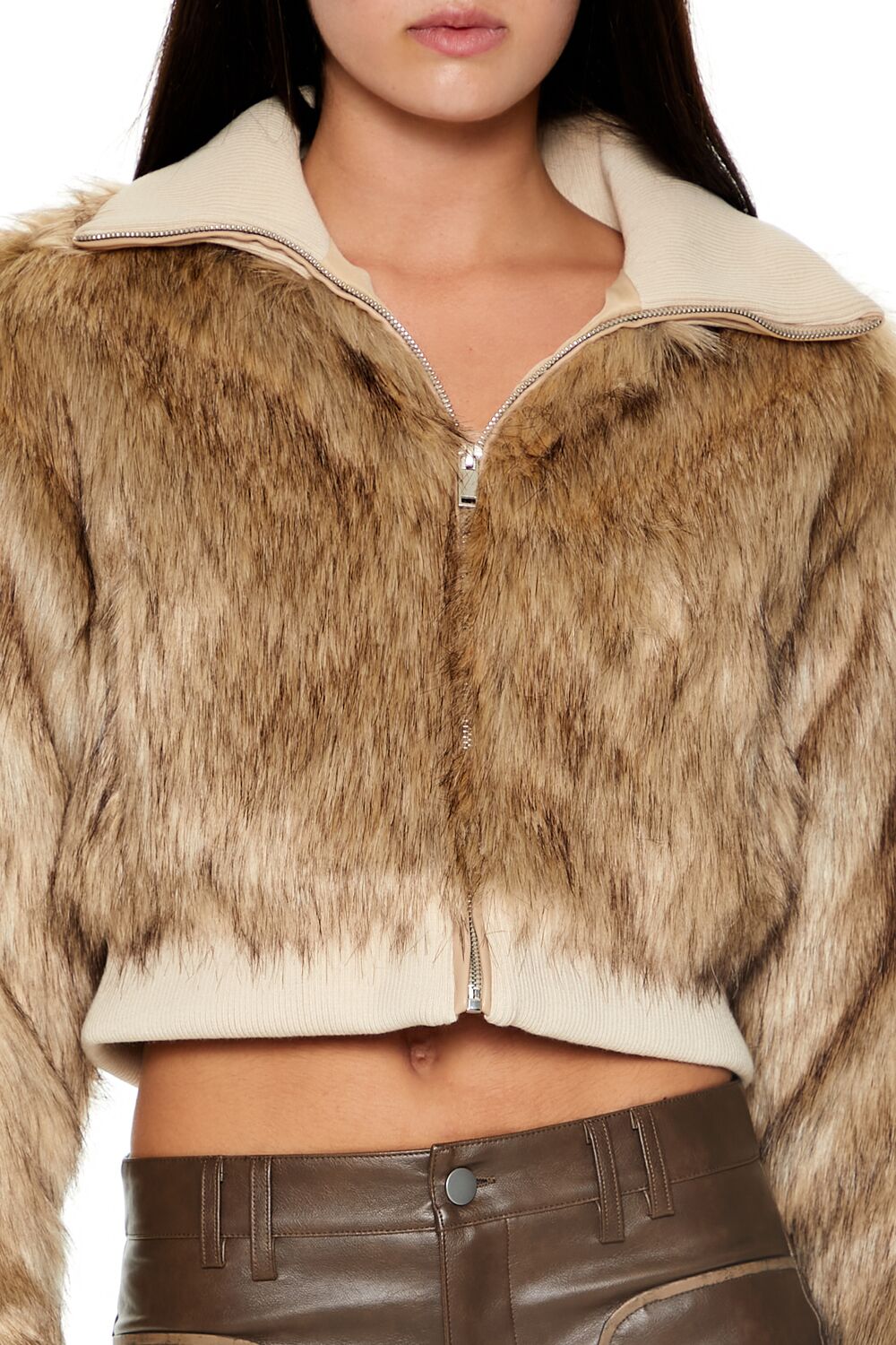 Cropped Faux Fur Bomber Jacket | Forever 21 Womens