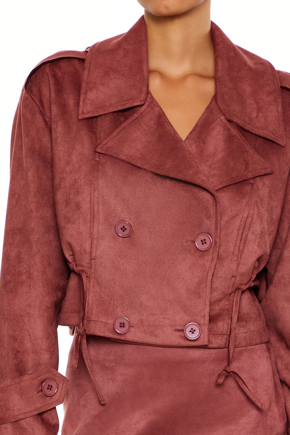 Faux Suede Cropped Trench Coat | Forever 21 Womens