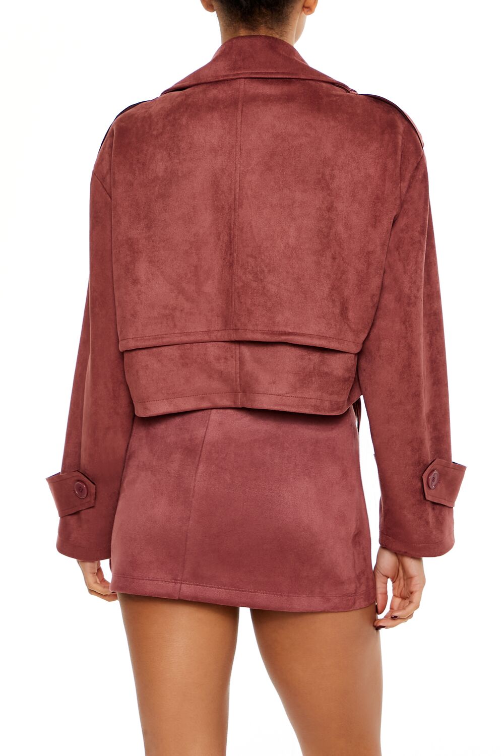 Faux Suede Cropped Trench Coat | Forever 21 Womens