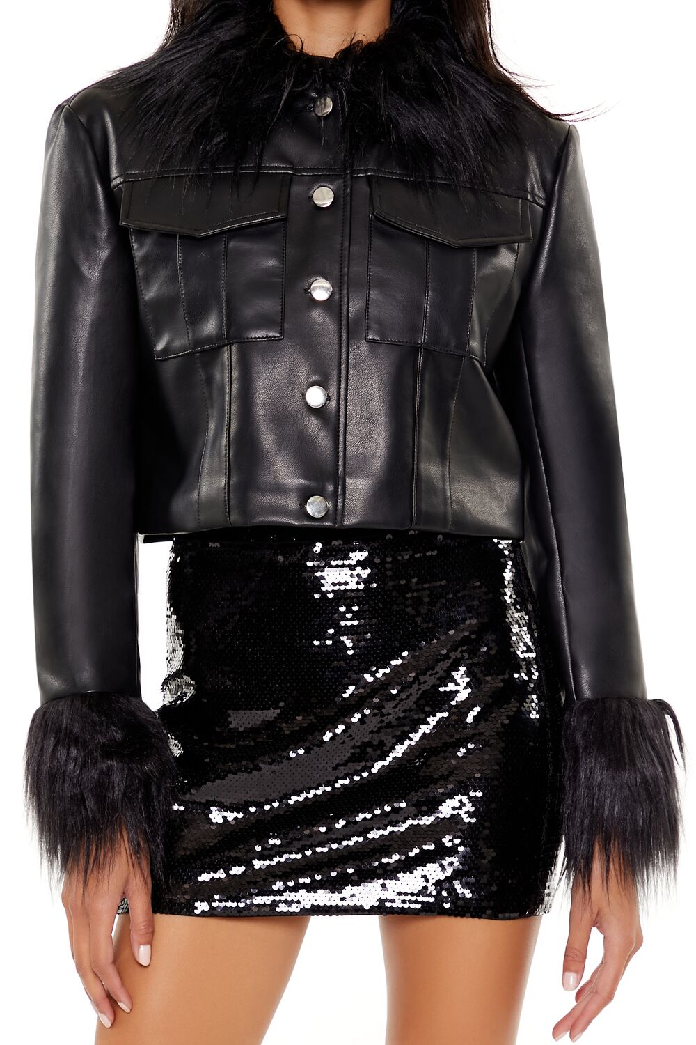 Faux Fur & Leather Trucker Jacket | Forever 21 Womens