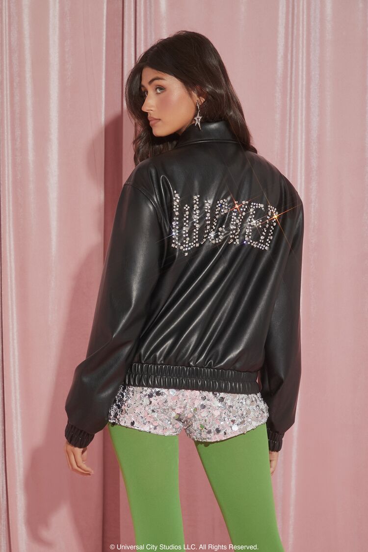 Wicked Rhinestone Faux Leather Jacket | Forever 21 Womens