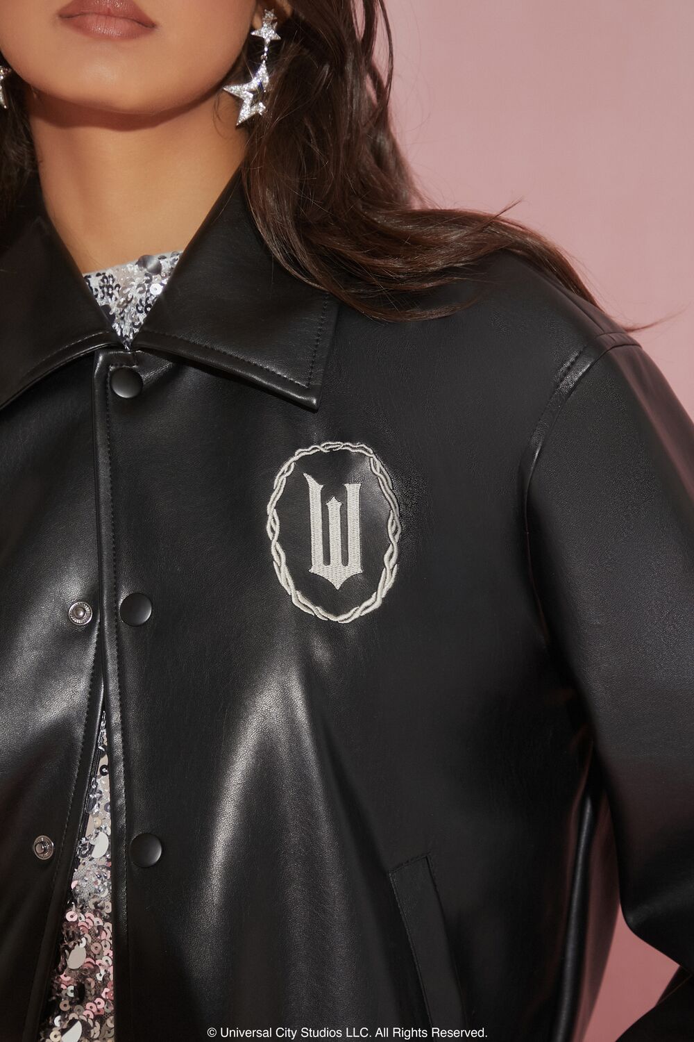Wicked Rhinestone Faux Leather Jacket | Forever 21 Womens