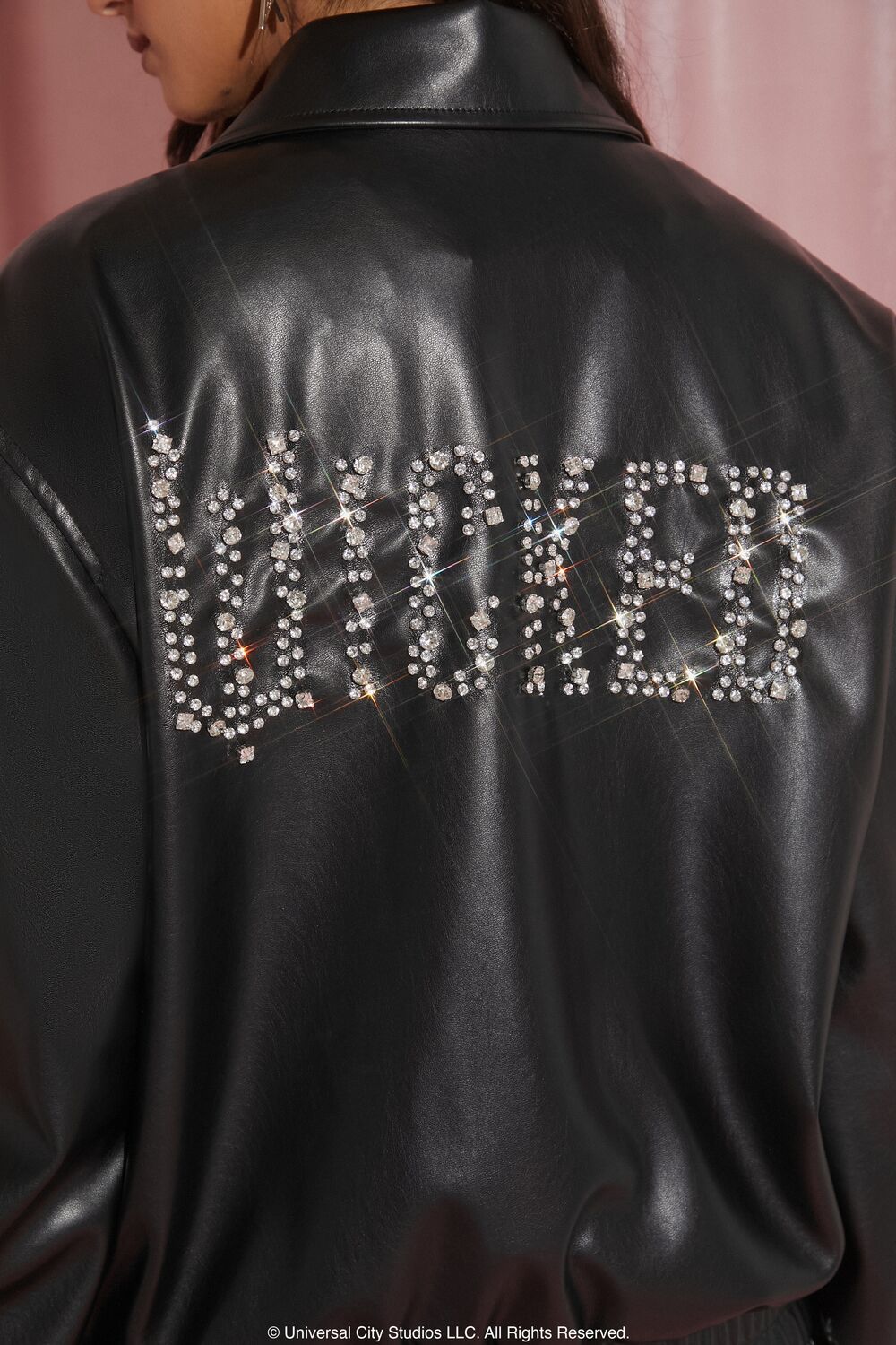 Wicked Rhinestone Faux Leather Jacket | Forever 21 Womens