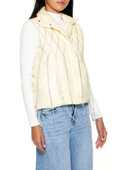 Quilted Rhinestone Fringe Vest | Forever 21 Womens