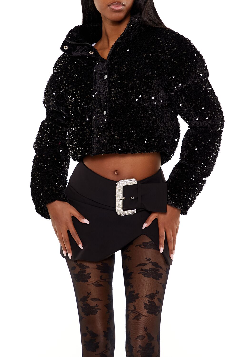 Sequin Faux Fur Puffer Jacket | Forever 21 Womens
