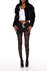 Sequin Faux Fur Puffer Jacket | Forever 21 Womens