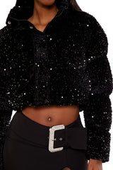 Sequin Faux Fur Puffer Jacket | Forever 21 Womens