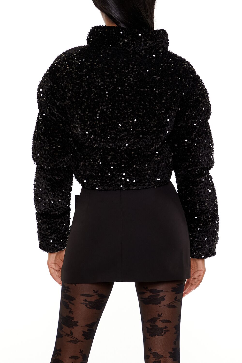 Sequin Faux Fur Puffer Jacket | Forever 21 Womens