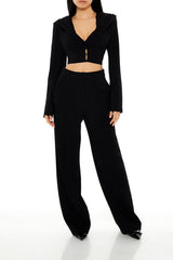 Plunging Hooded Cropped Blazer | Forever 21 Womens