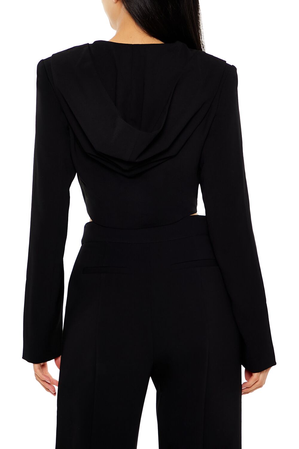Plunging Hooded Cropped Blazer | Forever 21 Womens