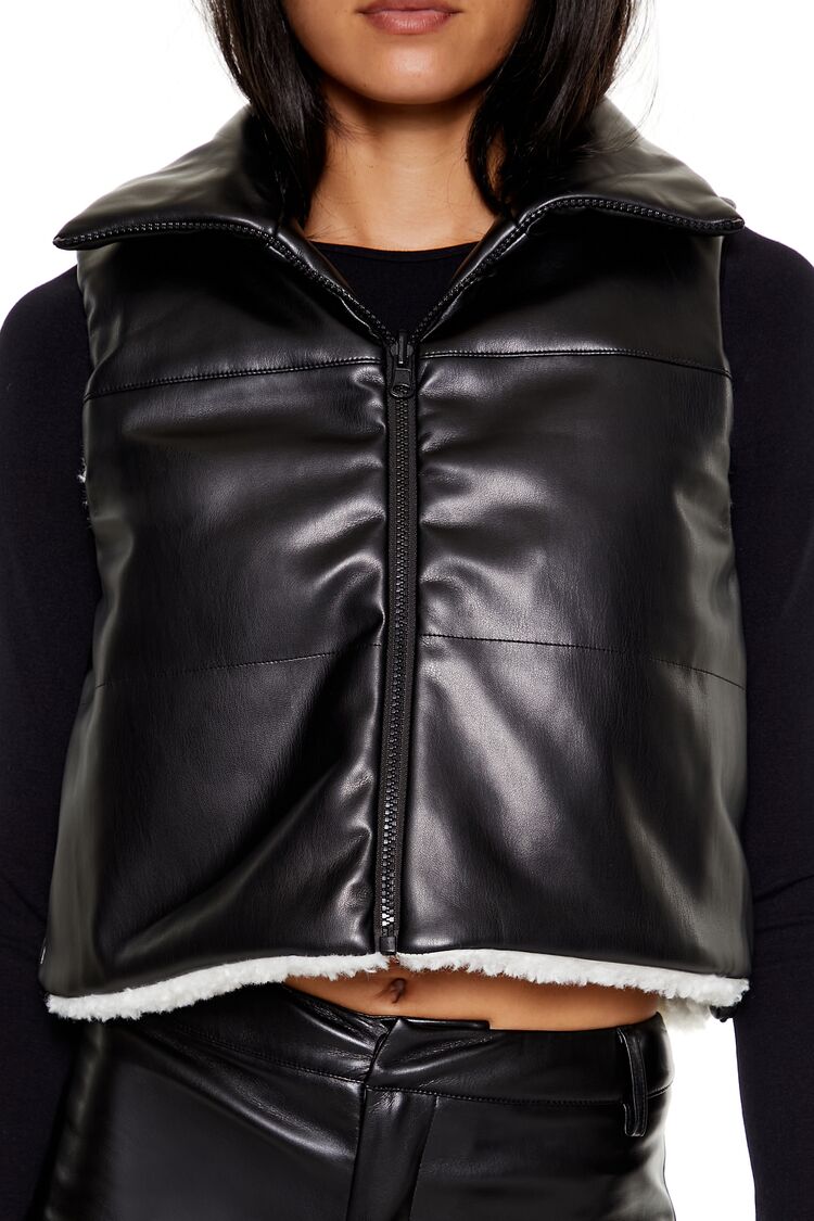 Reversible Faux Shearling & Leather Vest | Forever 21 Womens