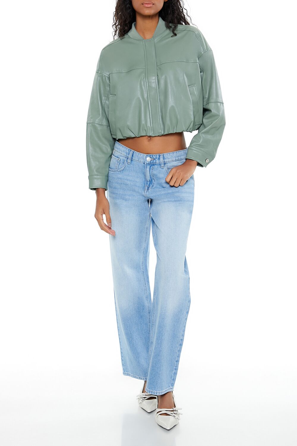 Faux Leather Cropped Bomber Jacker | Forever 21 Womens