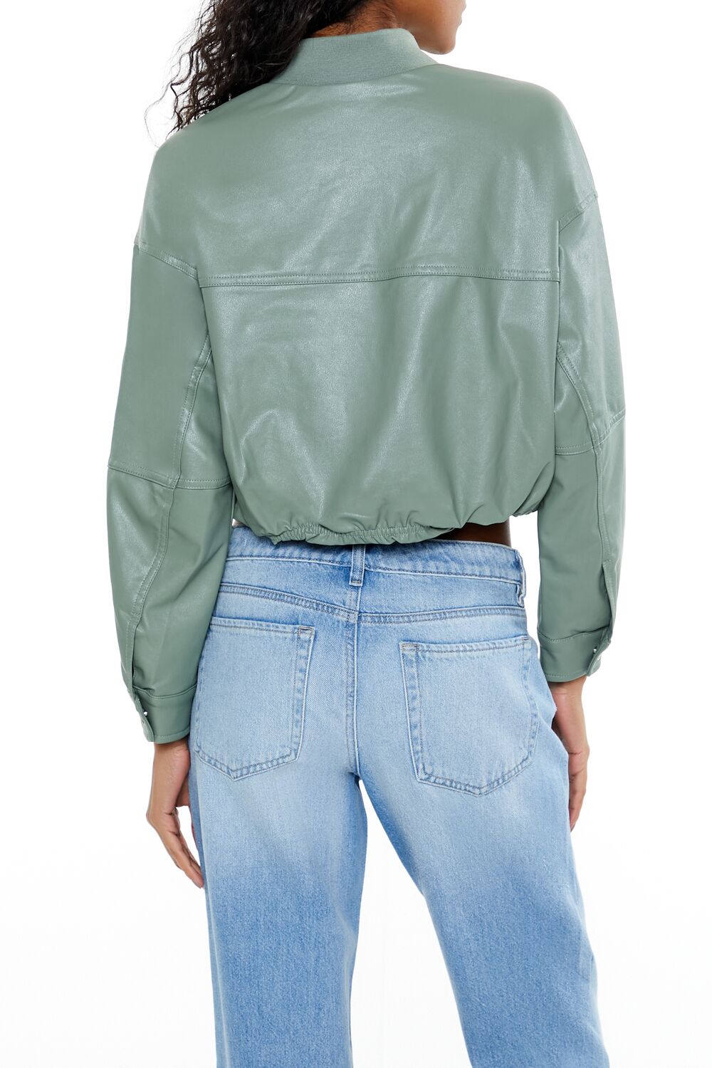 Faux Leather Cropped Bomber Jacker | Forever 21 Womens
