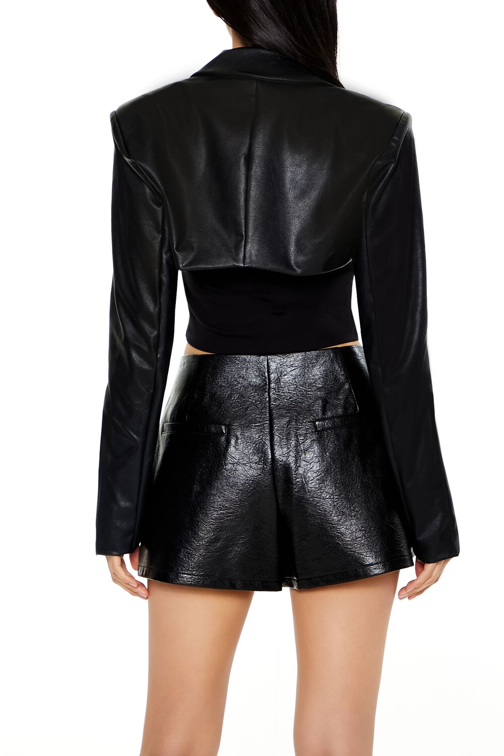 Faux Leather Cropped Blazer | Forever 21 Womens
