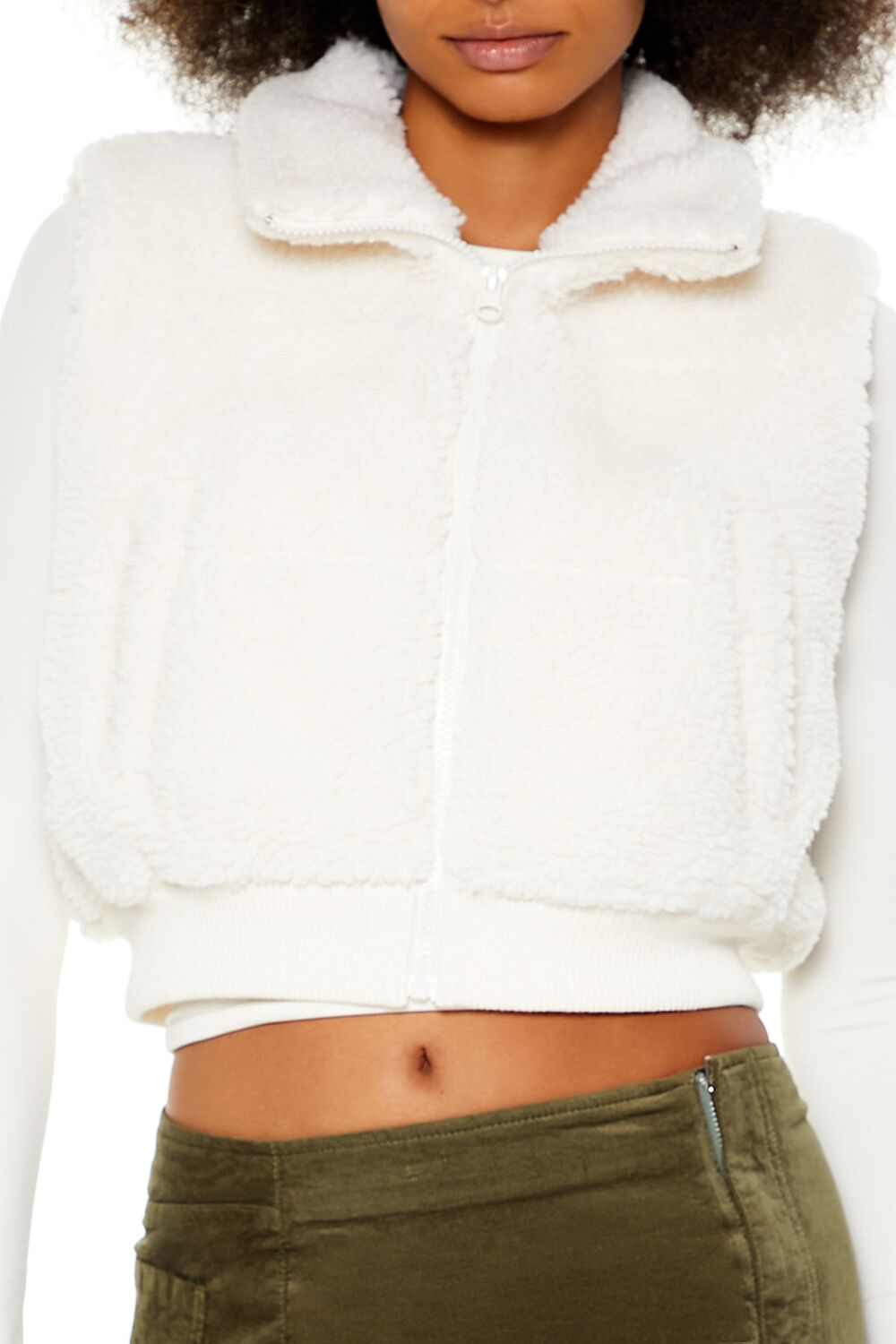 Faux Shearling Cropped Vest | Forever 21 Womens