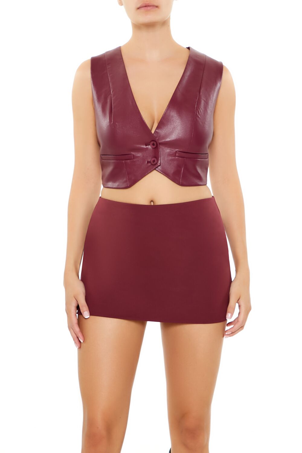 Faux Leather Cropped Vest | Forever 21 Womens