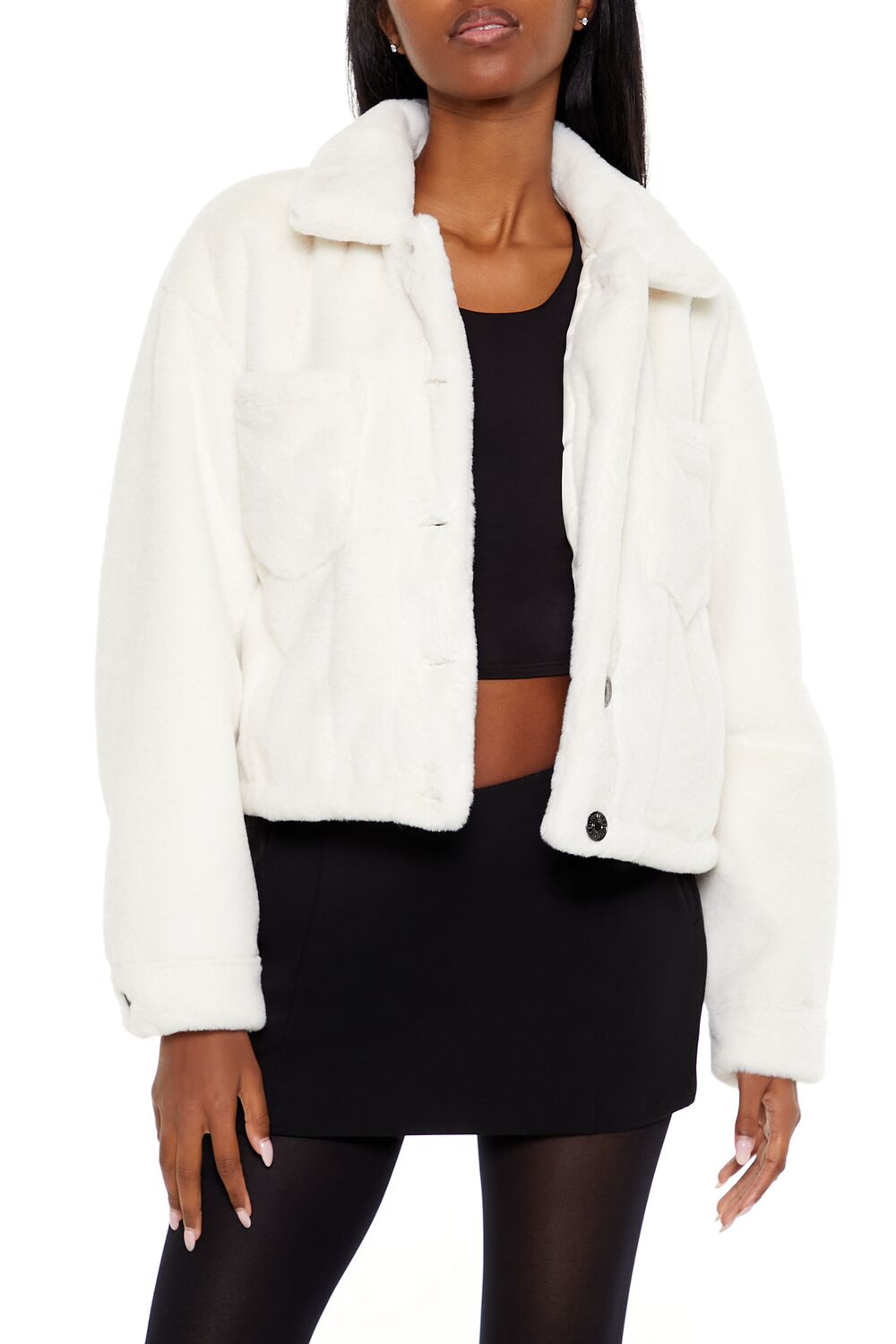 Faux Fur Cropped Shacket | Forever 21 Womens