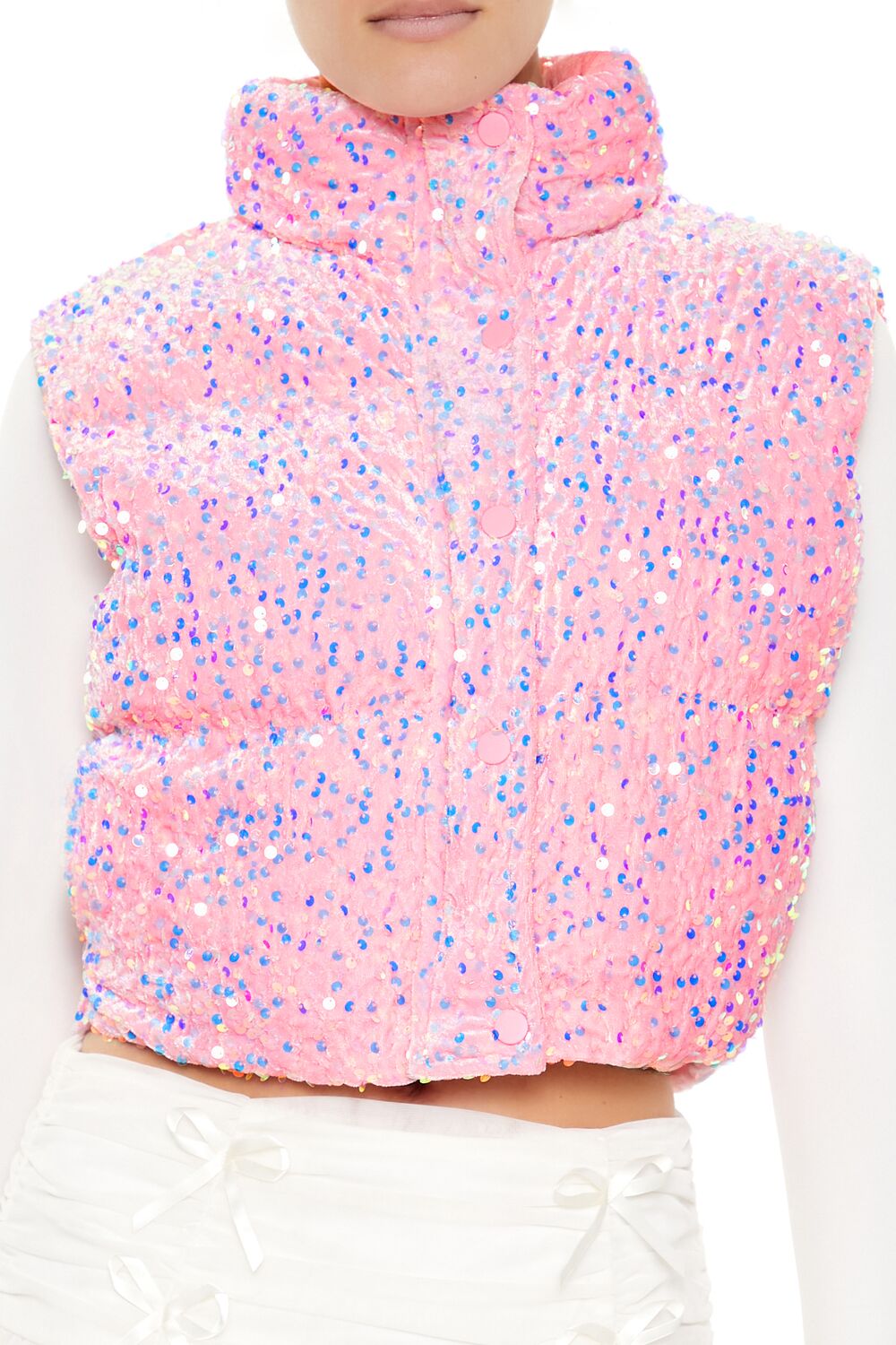 Iridescent Sequin Faux Fur Vest | Forever 21 Womens