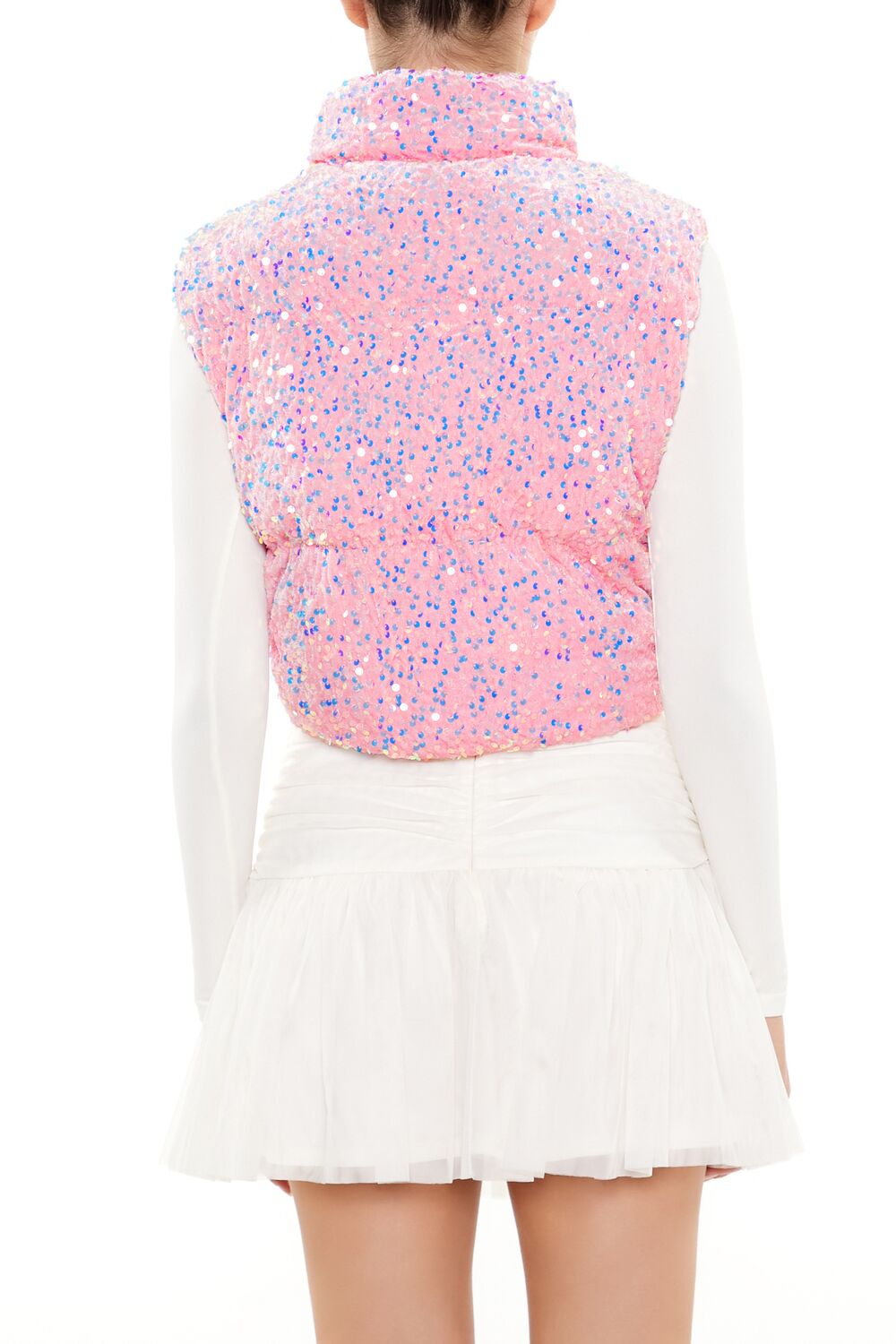 Iridescent Sequin Faux Fur Vest | Forever 21 Womens
