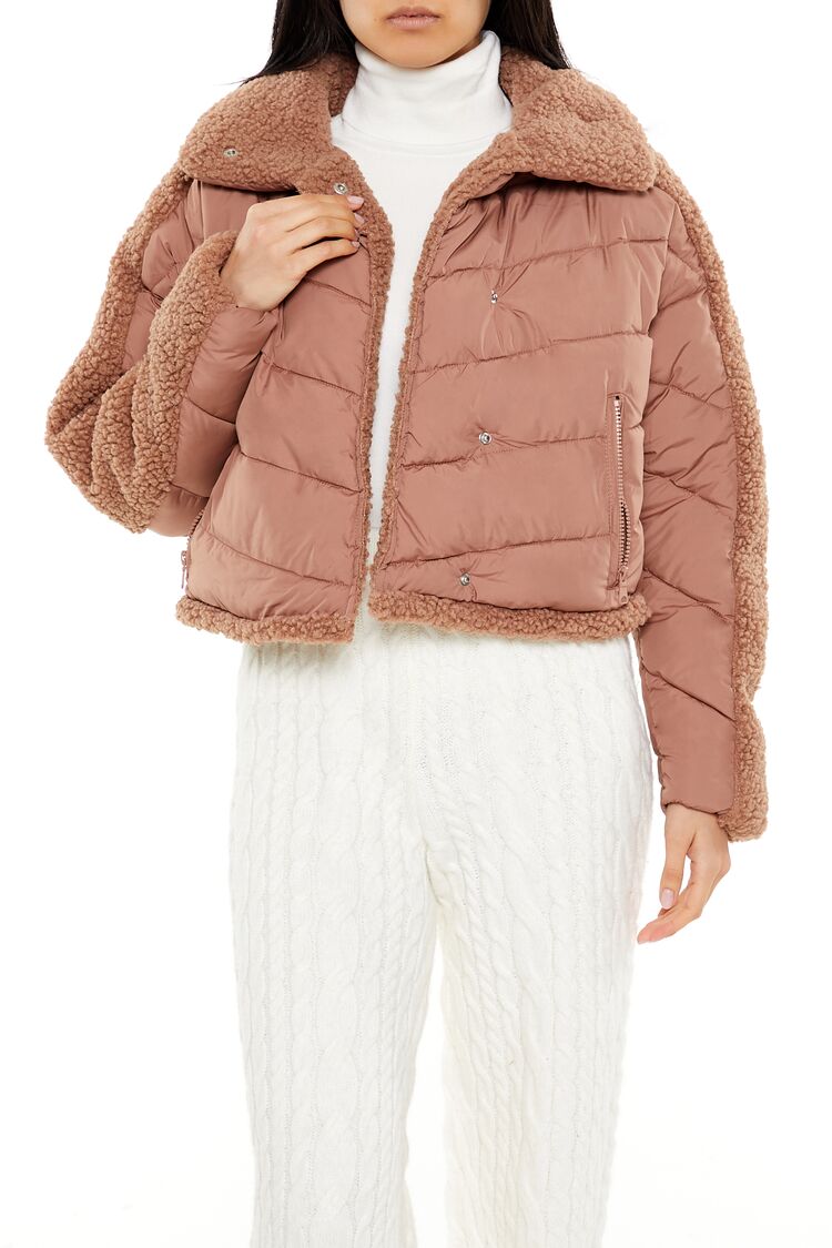 Faux Shearling-Trim Puffer Jacket | Forever 21 Womens
