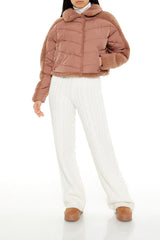 Faux Shearling-Trim Puffer Jacket | Forever 21 Womens