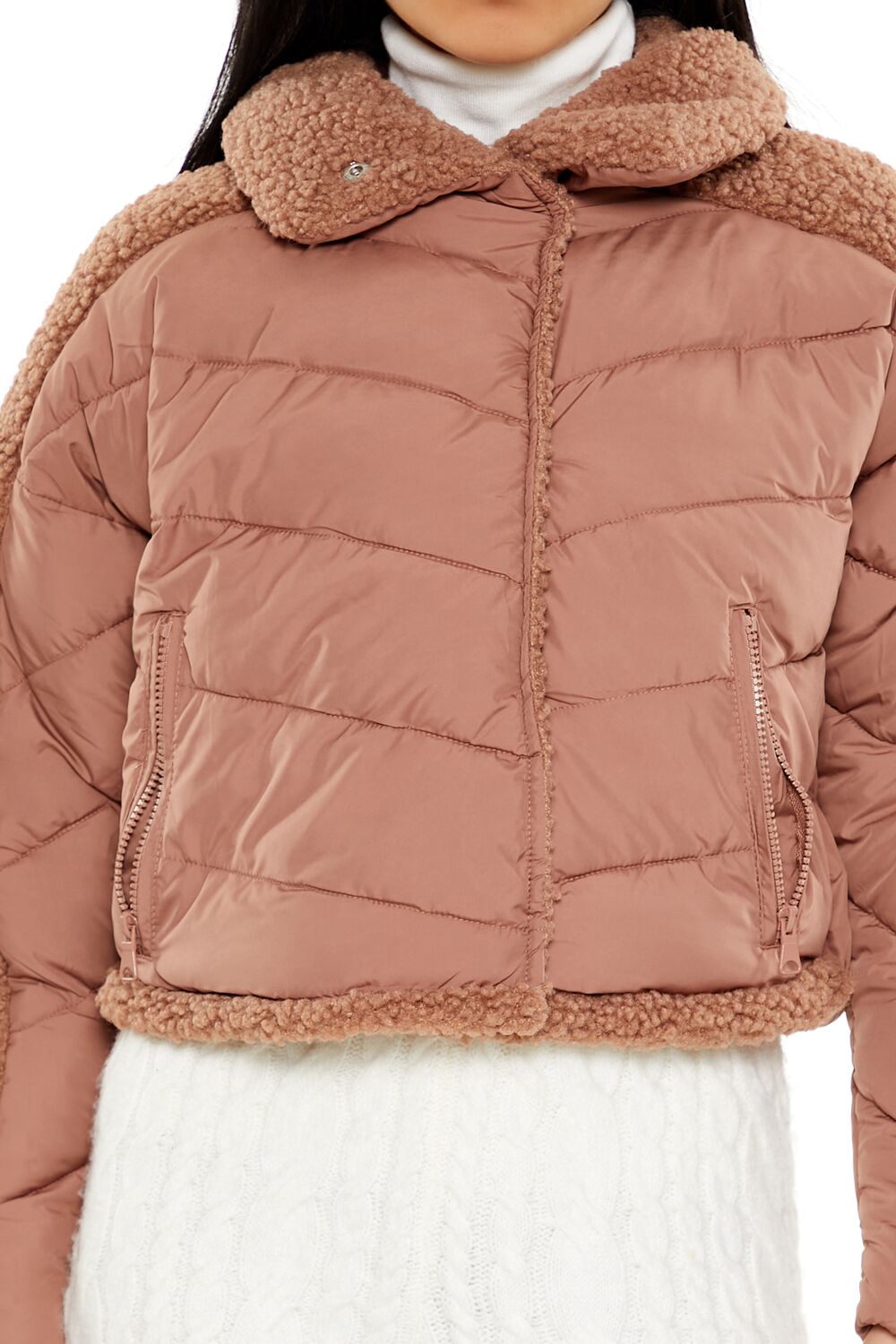 Faux Shearling-Trim Puffer Jacket | Forever 21 Womens