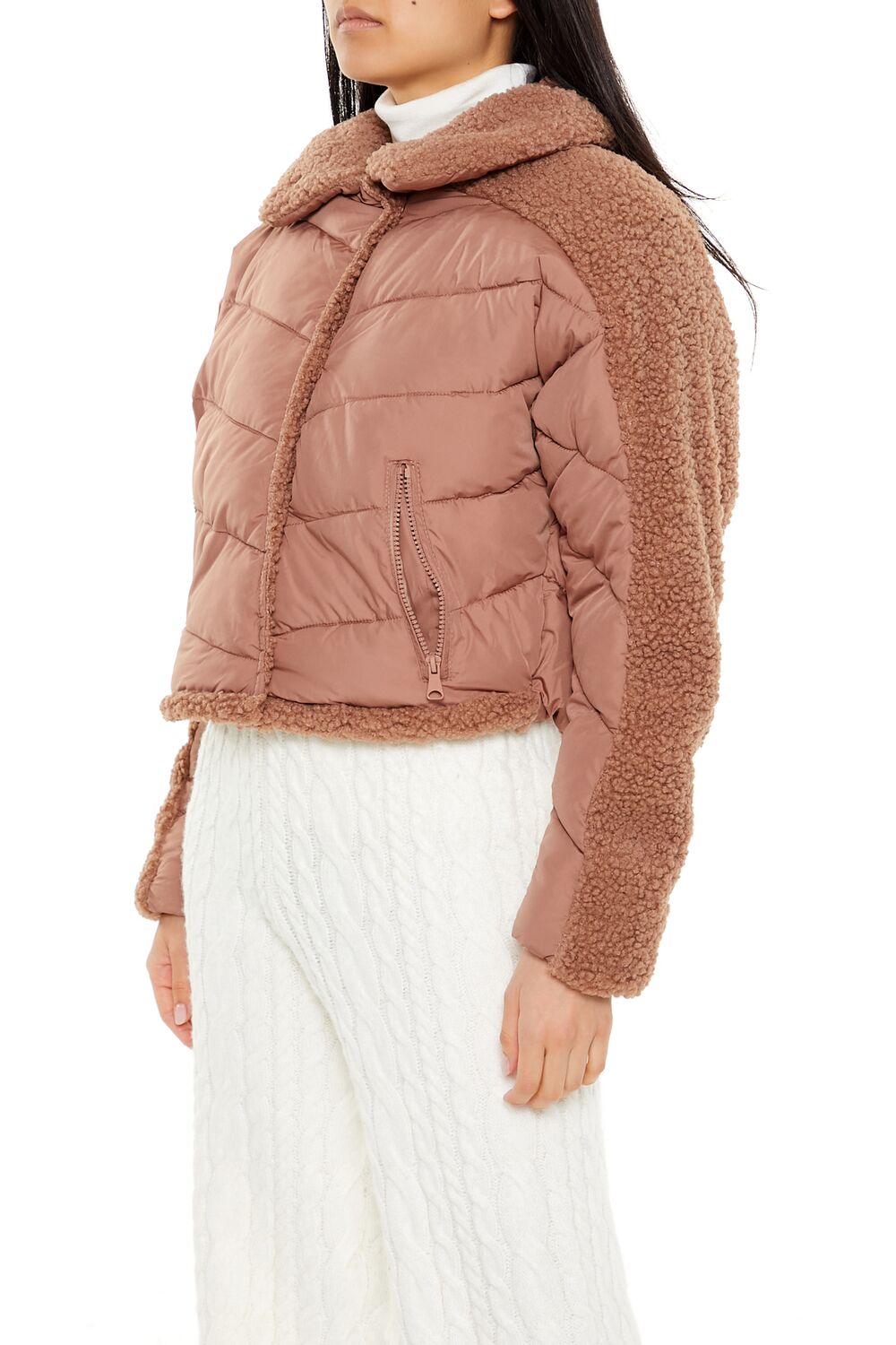 Faux Shearling-Trim Puffer Jacket | Forever 21 Womens