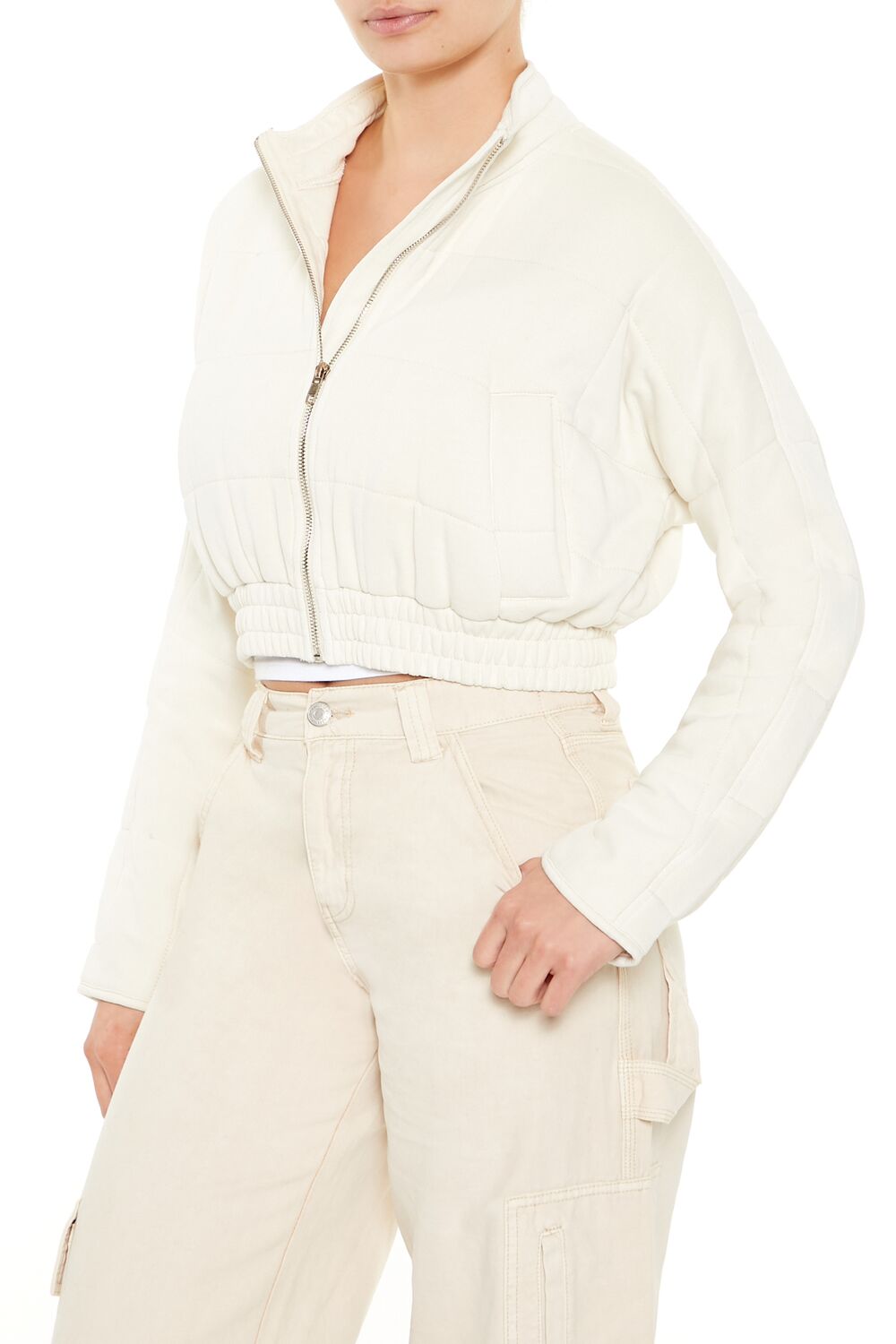 Quilted Zip-Up Cropped Jacket | Forever 21 Womens