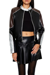 Metallic Colorblock Moto Jacket | Forever 21 Womens