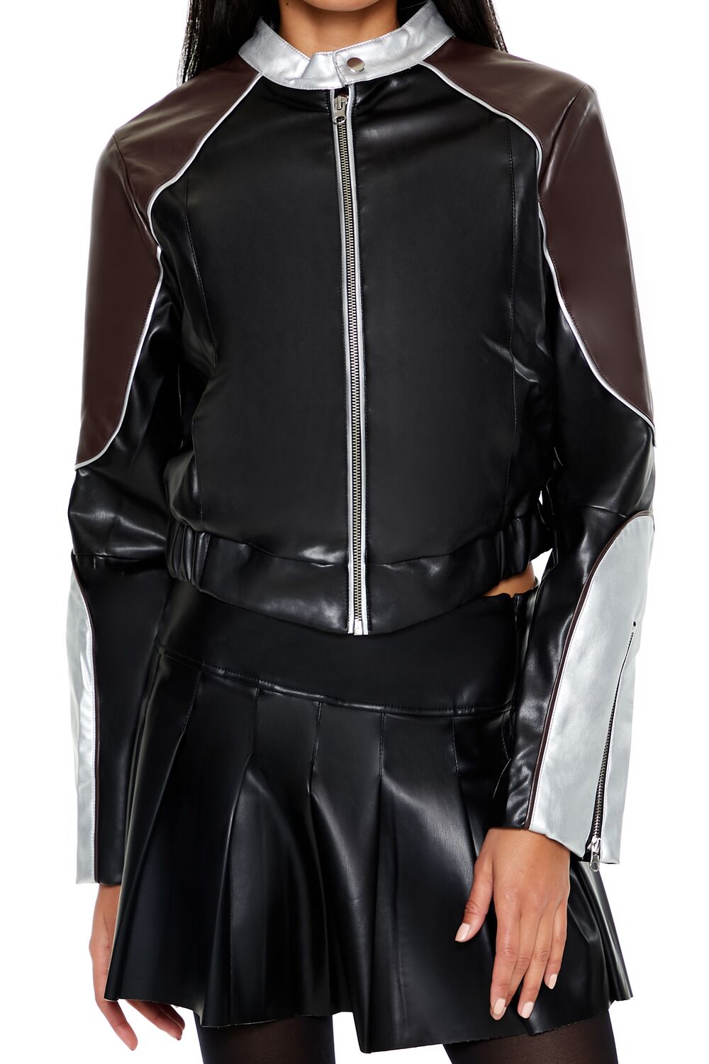 Metallic Colorblock Moto Jacket | Forever 21 Womens