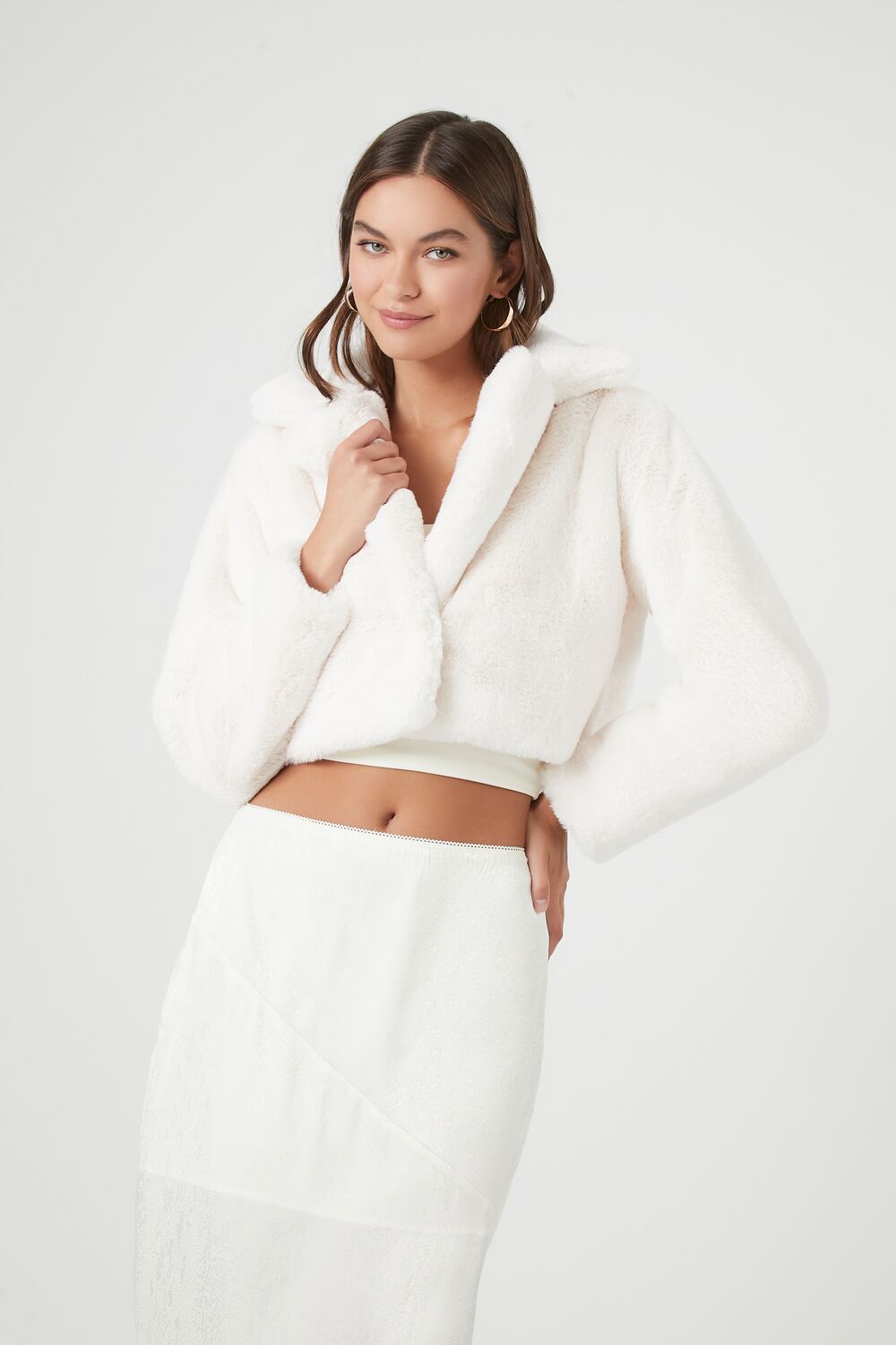 Plush Cropped Coat | Forever 21 Womens
